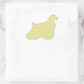 Sticker Ovale Silhouette Cocker Spaniel (Sac)