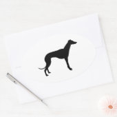 Sticker Ovale Silhouette de Greyhound (Enveloppe)