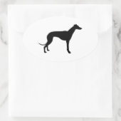 Sticker Ovale Silhouette de Greyhound (Sac)