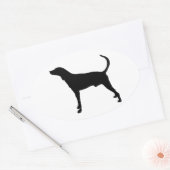 Sticker Ovale silhouette de hound tracée (Enveloppe)