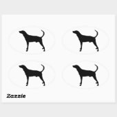 Sticker Ovale silhouette de hound tracée (Feuille)