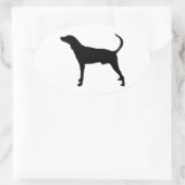 Sticker Ovale silhouette de hound tracée (Sac)