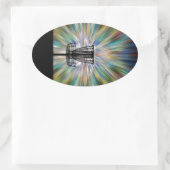 Sticker Ovale Silhouette du panier de golf de disque (Sac)