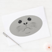 Sticker Ovale Silhouette du visage du phoque (Enveloppe)