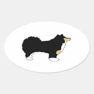 Sticker Ovale silhouette finlandaise de couleur de lapphund