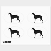 Sticker Ovale silhouette grisâtre (Feuille)