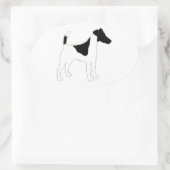 Sticker Ovale silhouette lisse fox terrier (Sac)