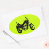 Sticker Ovale silhouette moto cool (Enveloppe)