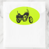 Sticker Ovale silhouette moto cool (Sac)