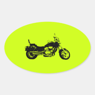 Sticker Ovale silhouette moto cool