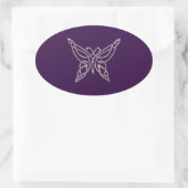 Sticker Ovale Silver Purple Celtic Butterfly Curling (Sac)