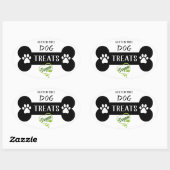 Sticker Ovale Simple Black & White Vega Chien Treat (Feuille)