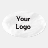 Sticker Ovale Simple logo personnalisé minimal élégant ici entre (Devant)