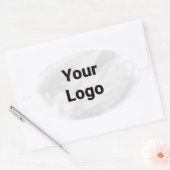 Sticker Ovale Simple logo personnalisé minimal élégant ici entre (Enveloppe)