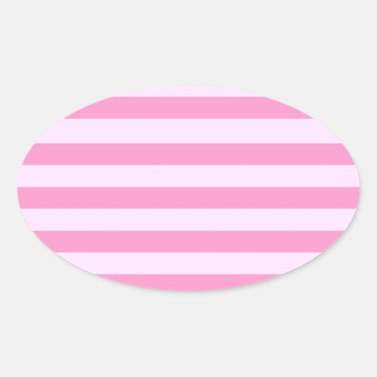 Sticker Ovale Simple moderne Motif en bande rose fille (Devant)