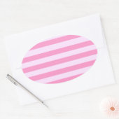 Sticker Ovale Simple moderne Motif en bande rose fille (Enveloppe)