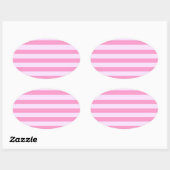 Sticker Ovale Simple moderne Motif en bande rose fille (Feuille)