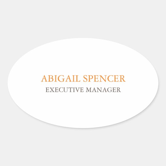 Sticker Ovale Simple Noir Blanc Professionnel classique (Devant)