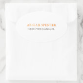 Sticker Ovale Simple Noir Blanc Professionnel classique (Sac)