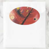 Sticker Ovale Simulation interne peinture Abstraite (Sac)