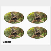 Sticker ovale singe (Feuille)