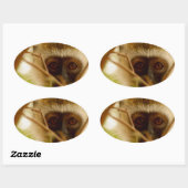 Sticker Ovale Singe Cheeky. (Feuille)