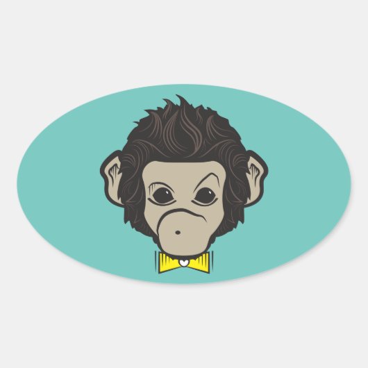 Sticker Ovale singe identica (Devant)