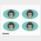 Sticker Ovale singe identica (Feuille)
