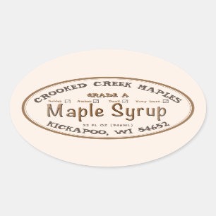 Sticker Ovale Sirop d'érable Nouvelle liste de contrôle Étiquett