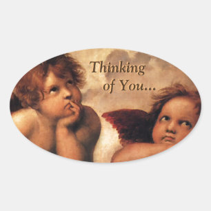 Sticker Ovale Sistine Madonna pensant à vous…