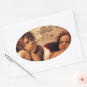 Sticker Ovale Sistine Madonna pense à toi... (Enveloppe)
