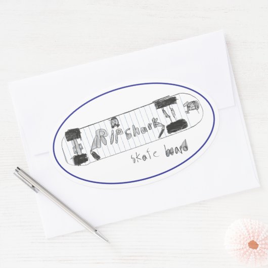 Sticker Ovale Skateboard de Sebi (Enveloppe)