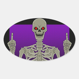 Sticker Ovale Skeleton Poker Flip