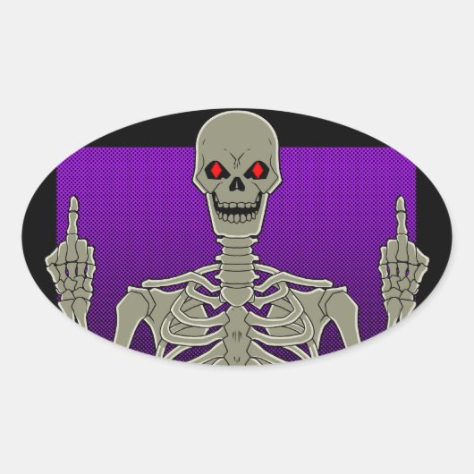 Sticker Ovale Skeleton Poker Flip (Devant)