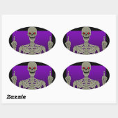 Sticker Ovale Skeleton Poker Flip (Feuille)