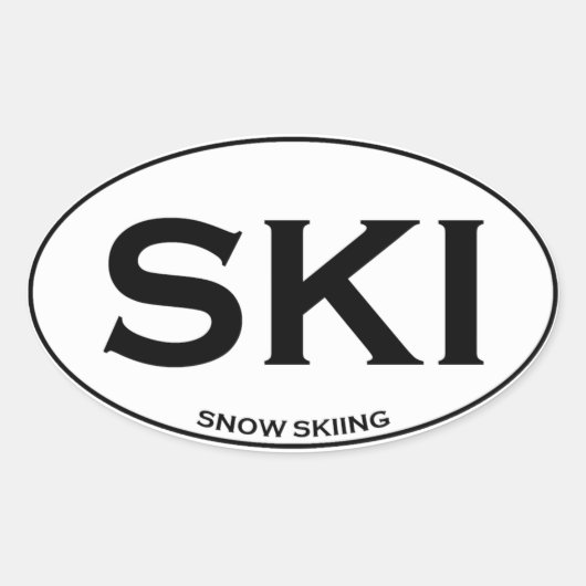 Sticker Ovale SKI - Ski de neige (Devant)