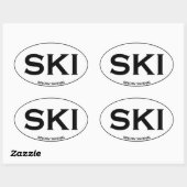 Sticker Ovale SKI - Ski de neige (Feuille)