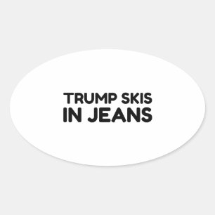 STICKER OVALE SKIS TRUMP À JEANS