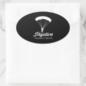 Sticker Ovale Skydive le sol est la limite (Sac)