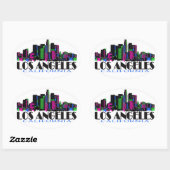 Sticker Ovale Skyline de Los Angeles California (Feuille)