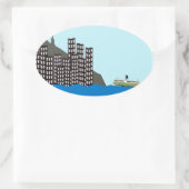 Sticker Ovale Skyline Hong Kong (Sac)