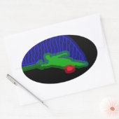 Sticker Ovale Slalom Water Skier Neon Spray (Enveloppe)