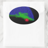 Sticker Ovale Slalom Water Skier Neon Spray (Sac)