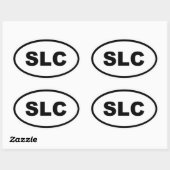 Sticker Ovale SLC de Salt Lake City (Feuille)