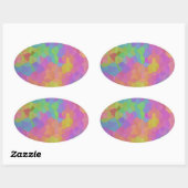 Sticker Ovale Slick d'huile de mosaïque (Feuille)