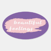 Sticker Ovale slogan de beaux sentiments (Devant)