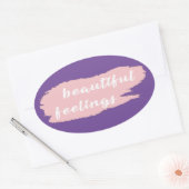 Sticker Ovale slogan de beaux sentiments (Enveloppe)