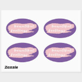 Sticker Ovale slogan de beaux sentiments (Feuille)