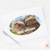 Sticker Ovale Sloth Couple (Enveloppe)