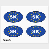 Sticker Ovale Slovaquie SK Union européenne (Feuille)